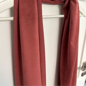 Suede by Culture clay faded brick red scarf